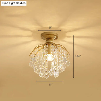DecorBites™ DecorBites™ Modern Gold Branching Ceiling Lighting with Crystal Strand - Semi Flush Mount for Aisle