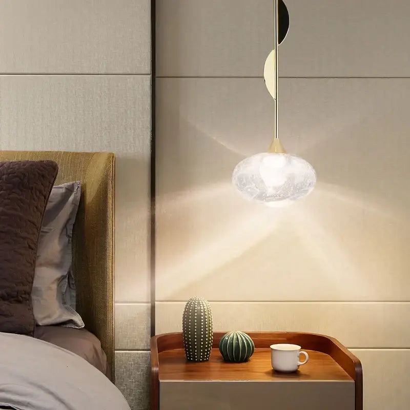 Modern gold bubble crystal pendant light with frosted glass globe and metal accents for dining room decorbites bubble crystal
