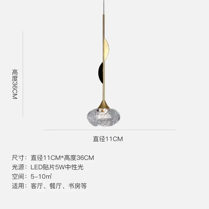 A modern gold bubble crystal pendant light with a textured clear glass shade for dining room decorbites bubble crystal