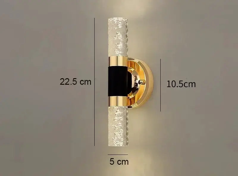 Modern gold bubble glass vanity lights featuring gold-toned wall sconce with textured frosted glass and black accent band decorbites gold vanity