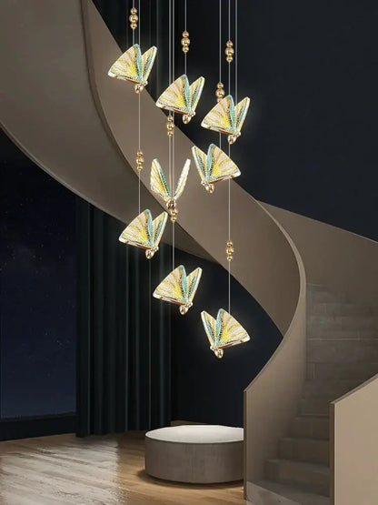 Modern gold butterfly acrylic chandelier with elegant gold-toned design and iridescent wings for living room decorbites butterfly acrylic lighting