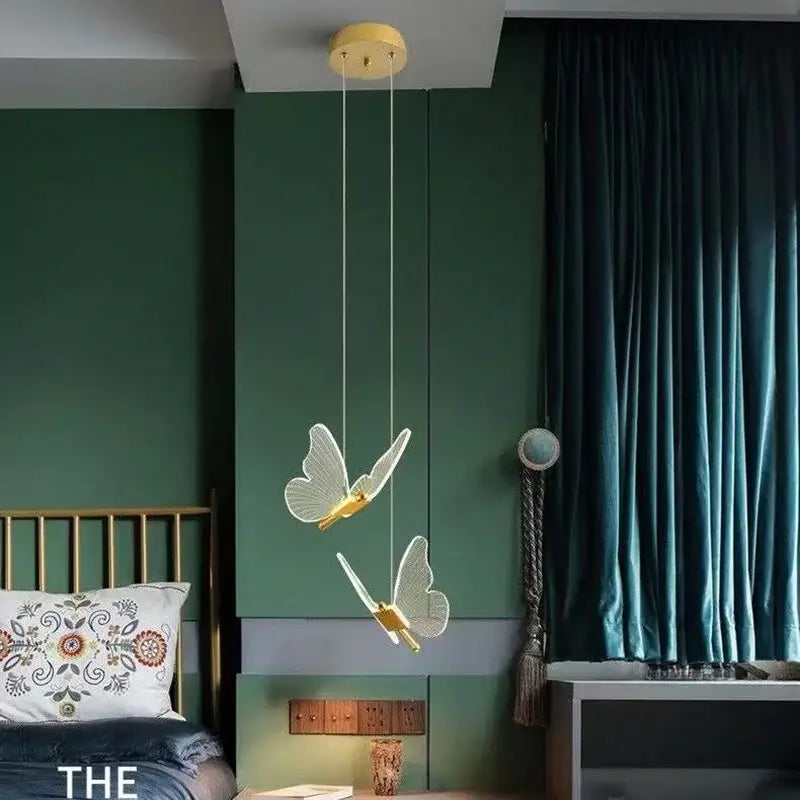 Modern gold butterfly acrylic led chandelier with gold-toned butterfly pendant lights and translucent wings decorbites butterfly acrylic
