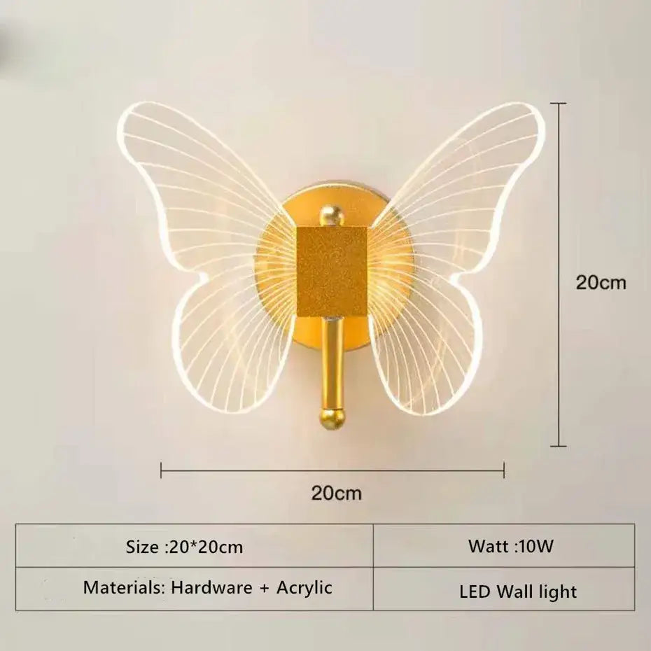 Modern gold butterfly acrylic led chandelier with translucent wings and central hardware fixture for bedroom decorbites butterfly acrylic lighting