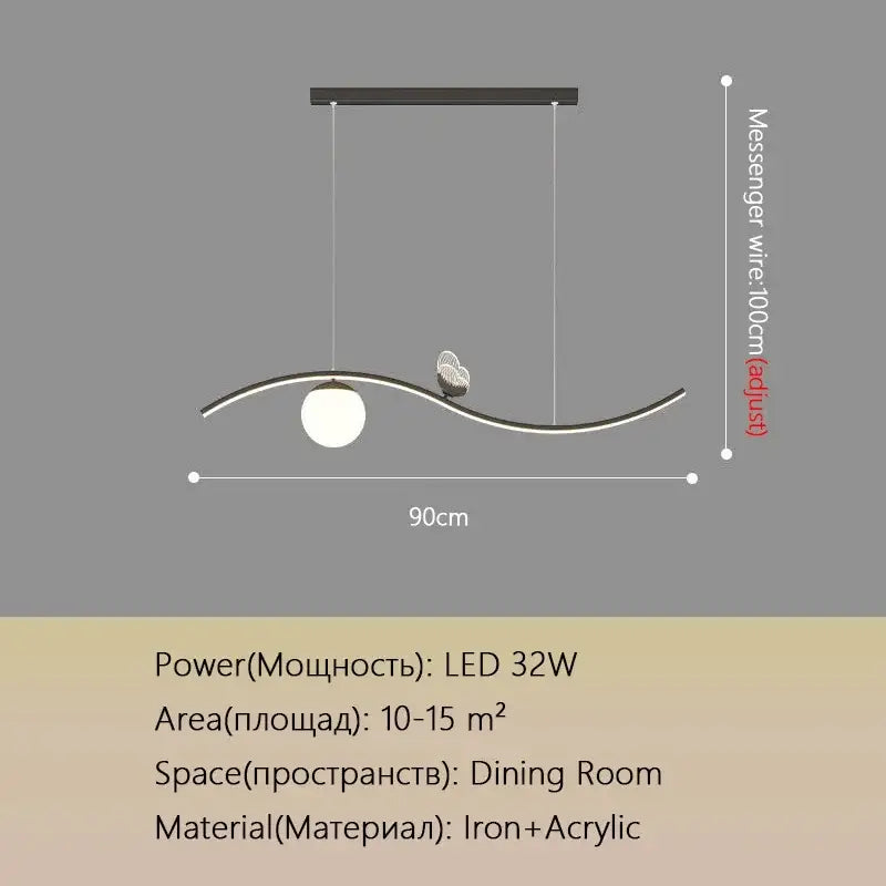Modern gold butterfly chandelier dining room pendant light with black iron frame curved acrylic wave and white led bulb decorbites butterfly chandelier