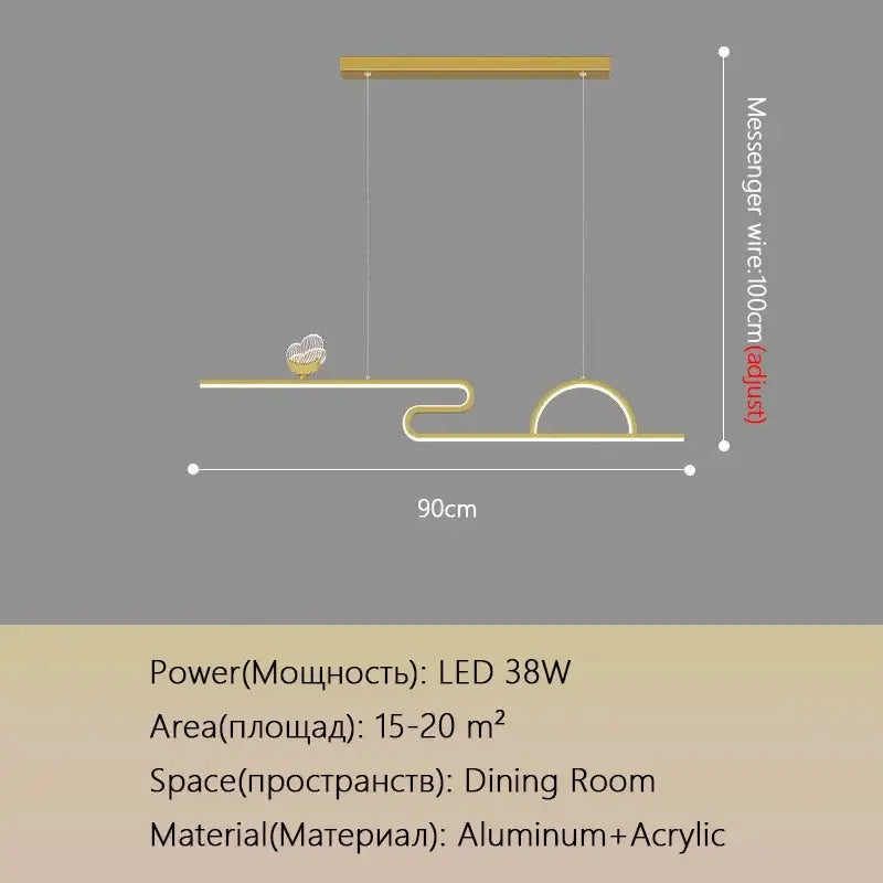 Modern gold butterfly chandelier pendant lamp with sleek aluminum and acrylic design for dining room decorbites pendant lamp