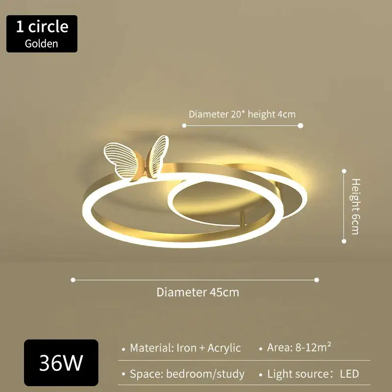 Modern gold butterfly crystal chandelier with led light featuring iron and acrylic in a circular design by decorbites butterfly crystal