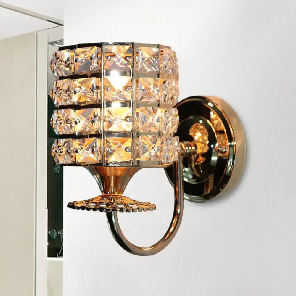 Modern gold butterfly crystal wall light fixture with tiered faceted design and ornate metal base for living room wall light