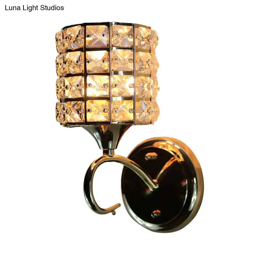 A modern gold butterfly crystal wall light fixture with faceted golden crystals and polished chrome for living room use