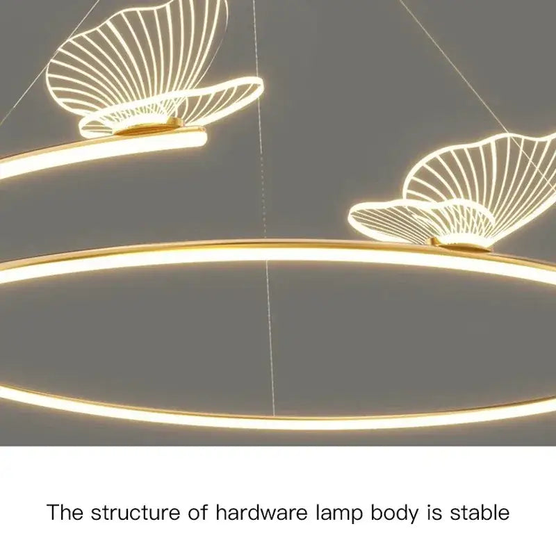 Modern gold-toned design ceiling chandelier with elegant illuminated butterfly accents for decorbites butterfly design decor