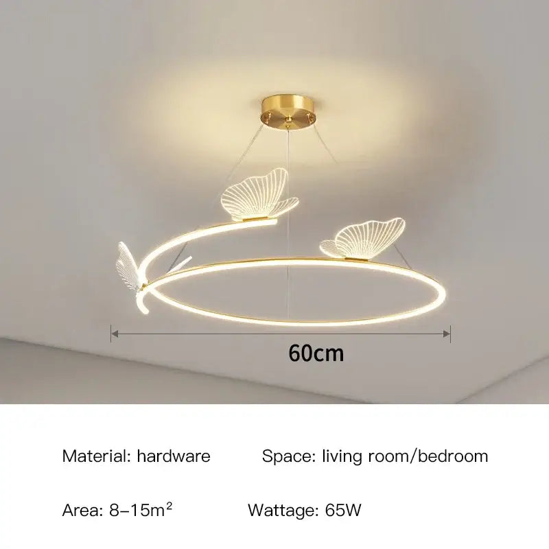 Modern gold butterfly design ceiling chandelier with three white butterfly shaped lights for living room decorbites butterfly design