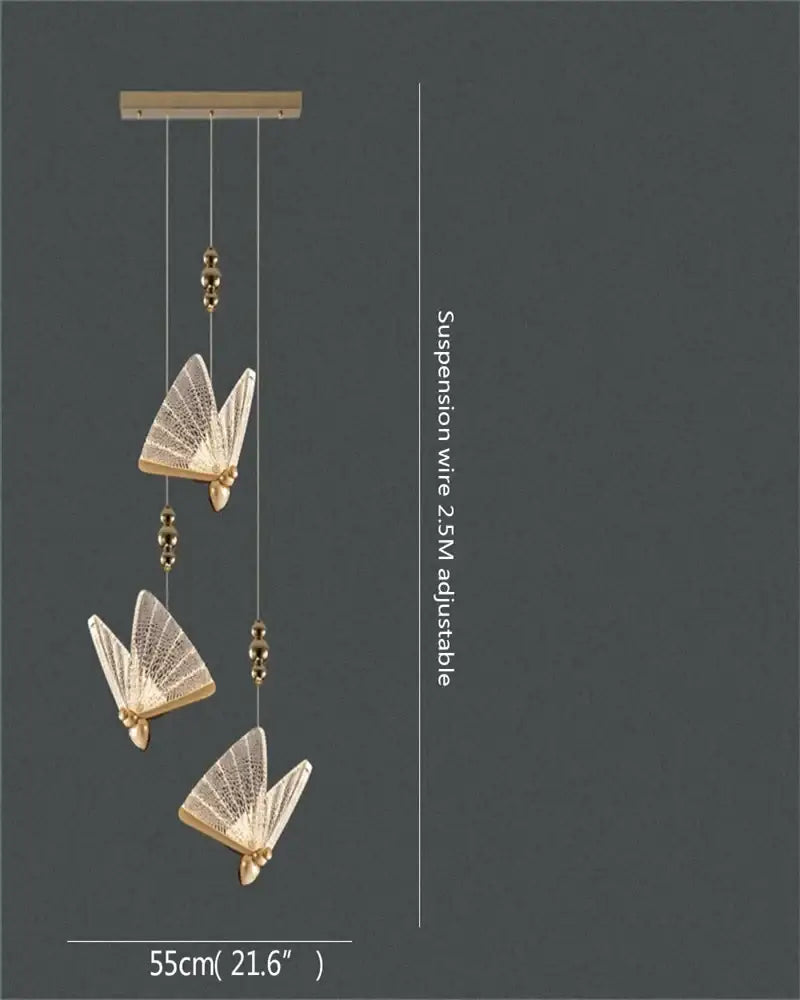 Modern gold butterfly led chandelier featuring a gold-toned butterfly pendant with intricate mesh and beaded accents decorbites butterfly led