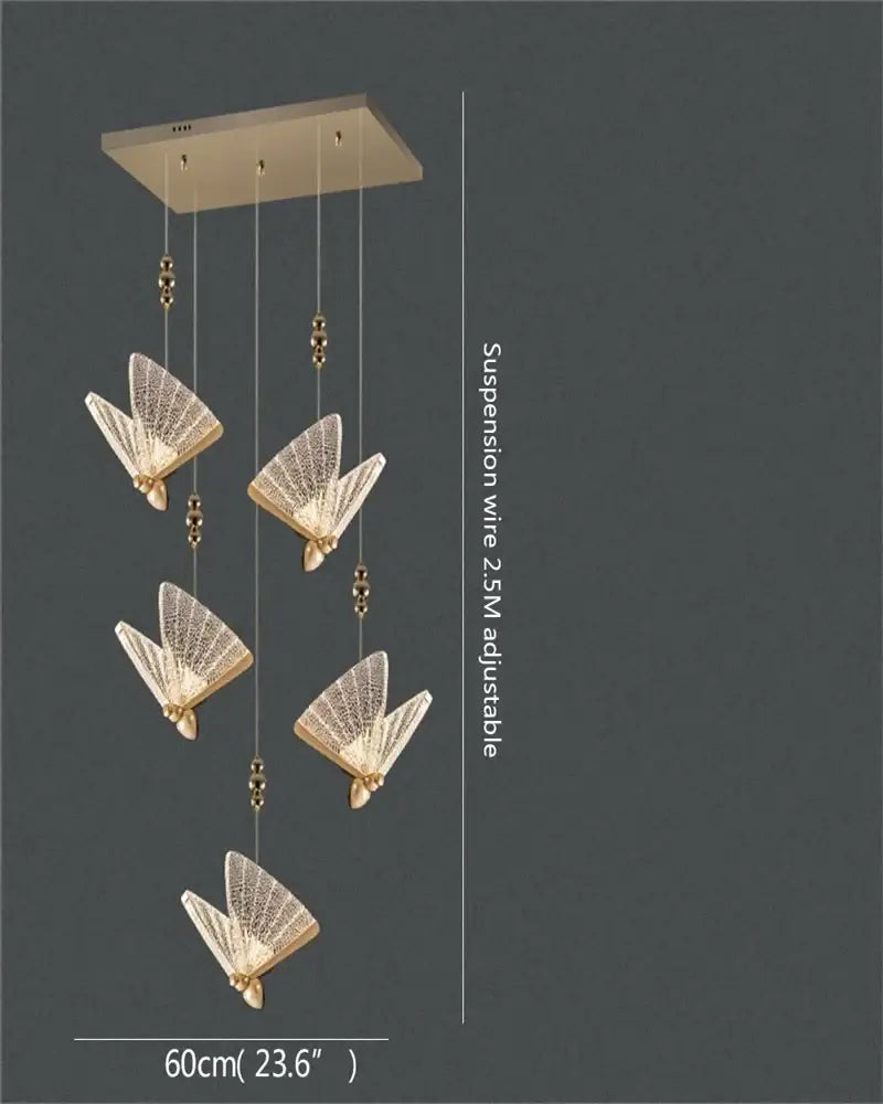 Modern gold butterfly led chandelier featuring gold-toned butterfly mesh design with beaded accents for bedroom decorbites butterfly led