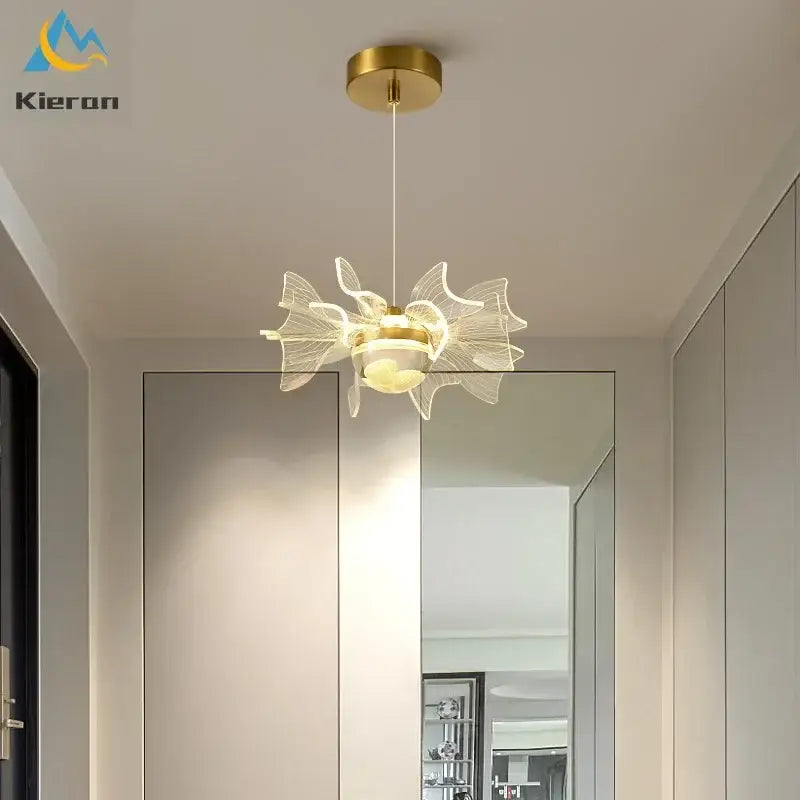 Modern gold butterfly led chandelier featuring a decorbites butterfly led pendant light with glass petal arms