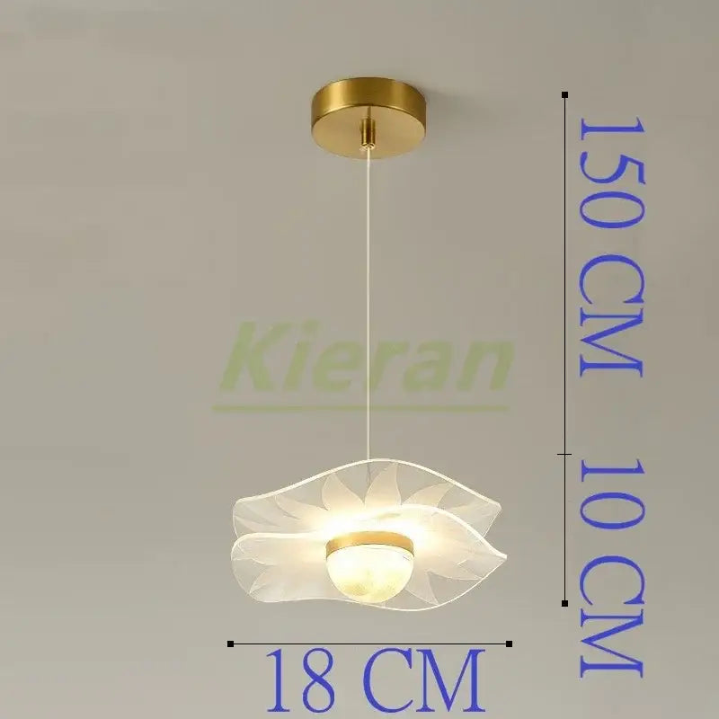 White translucent flower-shaped glass butterfly led chandelier with gold metal base and thin cord by decorbites butterfly led
