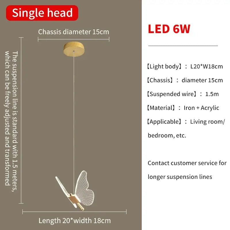 Modern gold butterfly led chandelier with delicate translucent acrylic and gold-toned iron frame for living room decorbites butterfly led