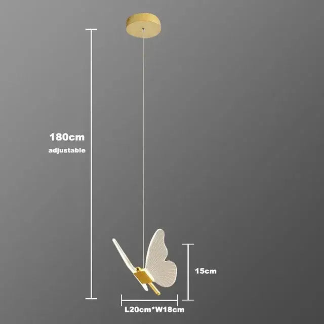 Modern gold decorbites butterfly led chandelier with translucent wings and sleek design for living room pendant light