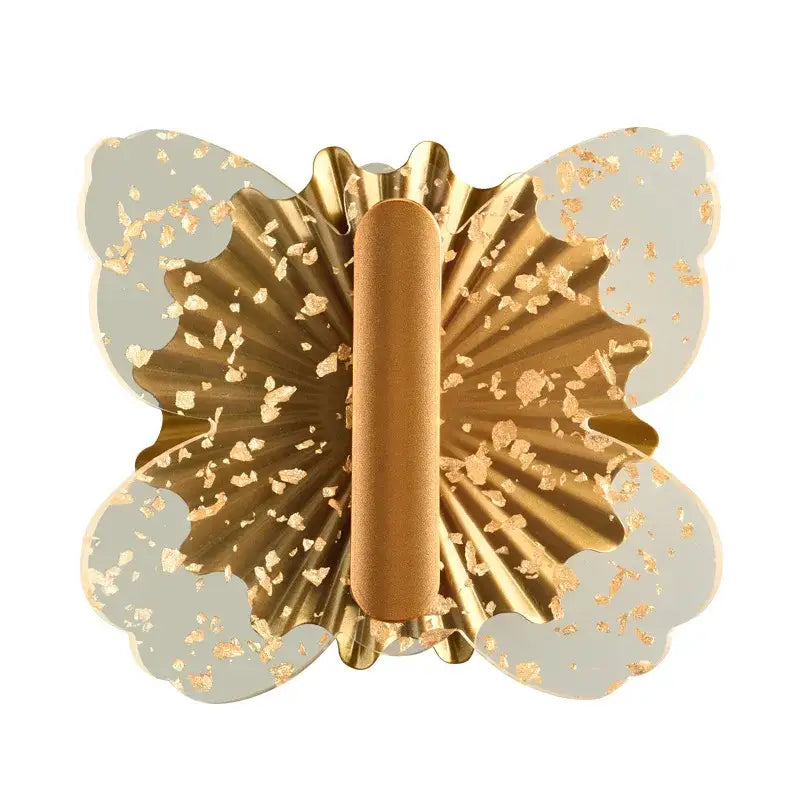 Modern gold butterfly wall lamp with textured metallic finish and gold leaf accents for bedroom decorbites butterfly wall sconce
