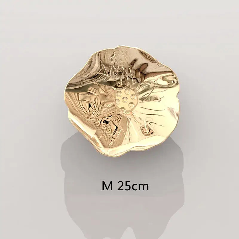 Modern gold flower-shaped wall pendant with intricate engravings and reflective finish for decorbites carp fish decor