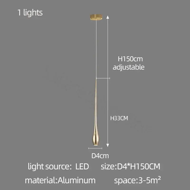 A sleek modern gold aluminum led ceiling chandelier with adjustable 150cm height for living room lighting