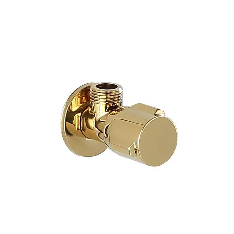 Modern gold and chrome brass triangle valve with gold-finished brass angled valve and hexagonal handle by decorbites brass triangle