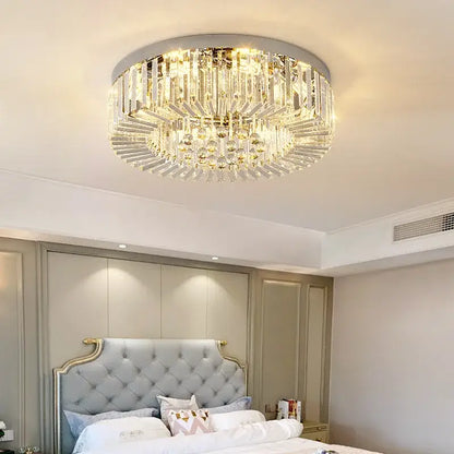 Modern gold and chrome crystal led ceiling lights featuring clear crystal prisms for elegant living room decorbites crystal led chandelier
