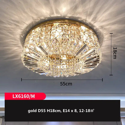 Modern gold and chrome decorbites crystal led ceiling lights chandelier with circular gold-finished crystal design 55cm diameter