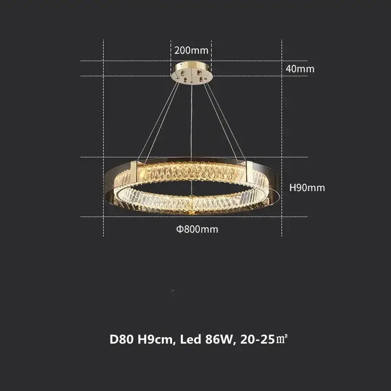 Modern gold and chrome elegant crystal led ceiling light with a gold-toned circular double-ring design decorbites elegant crystal