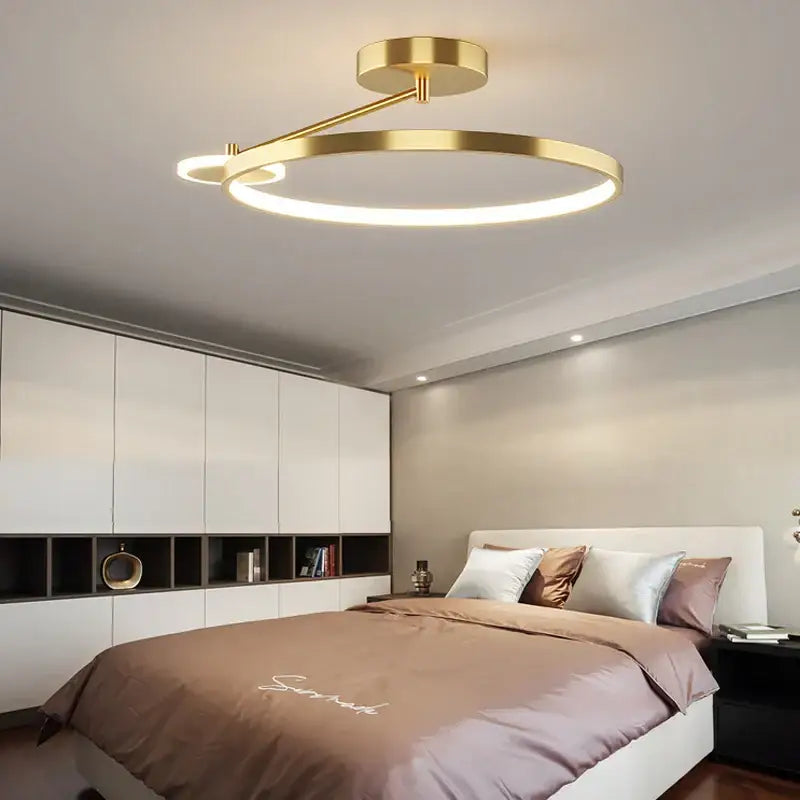 Modern gold circular led ceiling lamp with a sleek minimalist design for bedroom decorbites circular led lighting