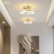 Modern gold circular led ceiling lamp with a sleek minimalist design for living room decorbites led ceiling use