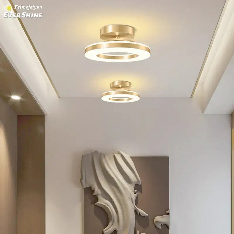 Modern gold circular led ceiling lamp with a sleek minimalist design for living room decorbites led ceiling use