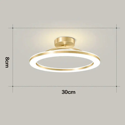 Modern gold circular led ceiling lamp with sleek minimalist design and integrated led ring for living room decorbites ceiling lamp