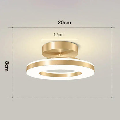 Modern gold circular led ceiling lamp with a sleek illuminated ring and central mounting plate for living room decorbites led ceiling