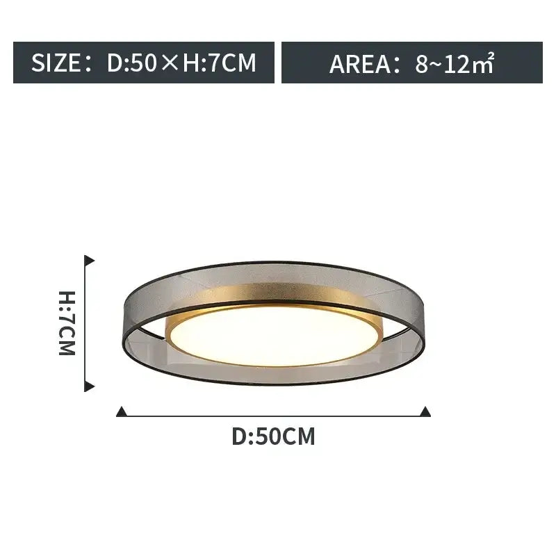 Modern gold circular led ceiling light with a sleek silver and gold metallic frame and white diffuser decorbites circular led