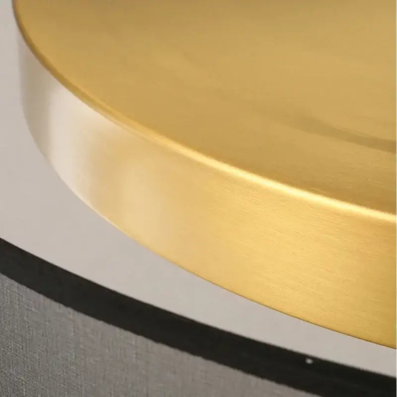 Modern gold circular led ceiling light with brushed gold tabletop and transparent frame for bedroom decorbites circular led