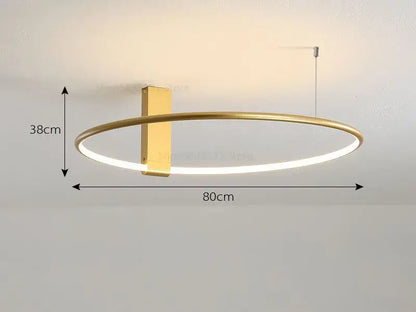 Modern gold decorbites circular led ceiling light with sleek design and integrated lighting strip for bedroom use