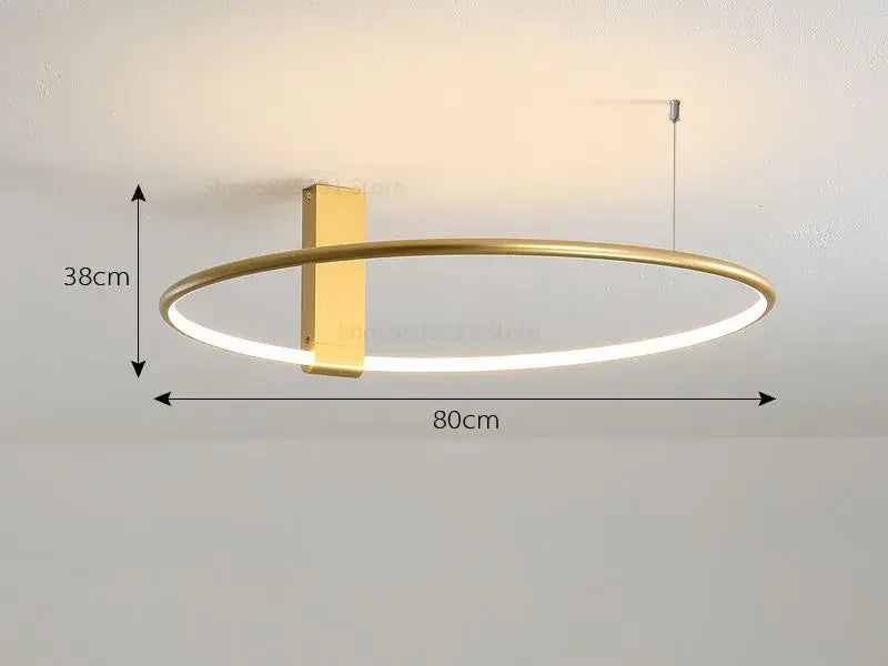 Modern gold decorbites circular led ceiling light with sleek design and integrated lighting strip for bedroom use