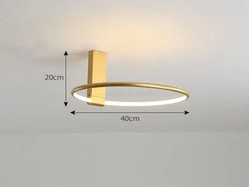 Modern gold circular led ceiling light with sleek minimalist design 40cm diameter 360 degree rotation decorbites circular led