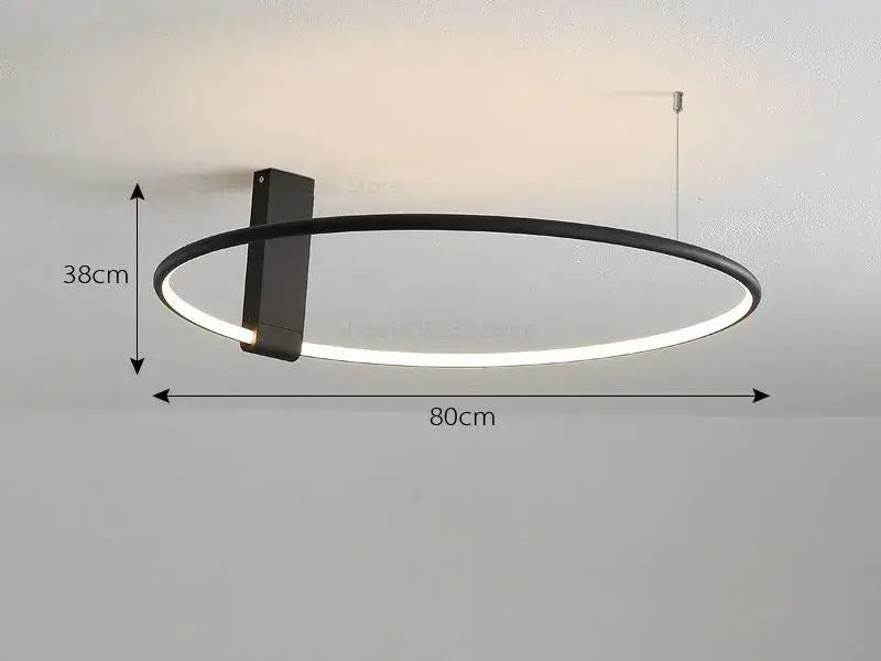 Modern black circular led ceiling light with sleek design and integrated inner ring lighting for bedroom decorbites circular led
