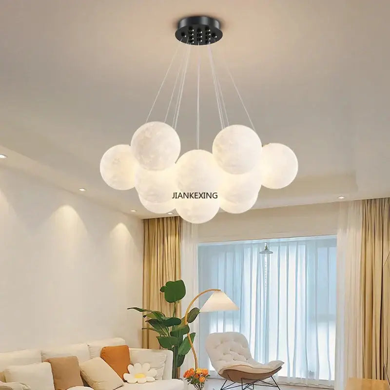 Modern gold cloud bubble ball pendant lights with white spherical globe shades and black ceiling fixture for dining room decorbites bubble ball led