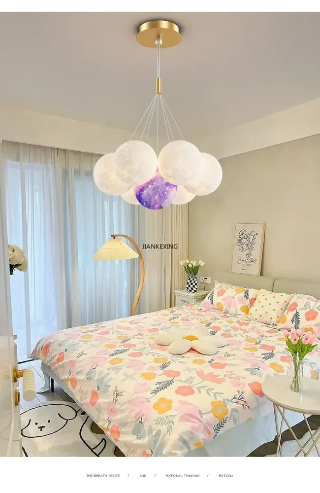 Modern gold cloud bubble ball led pendant lights with five spherical bulbs for dining room decorbites bubble ball design