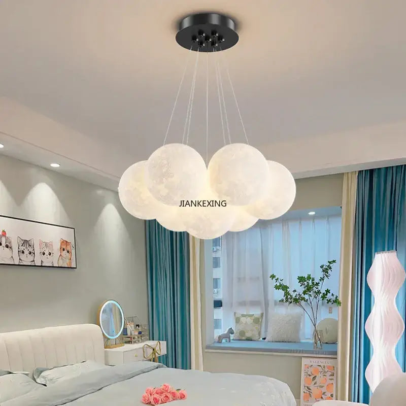 Modern gold cloud bubble ball led pendant lights with soft white translucent shade and black mount for dining room decorbites bubble ball