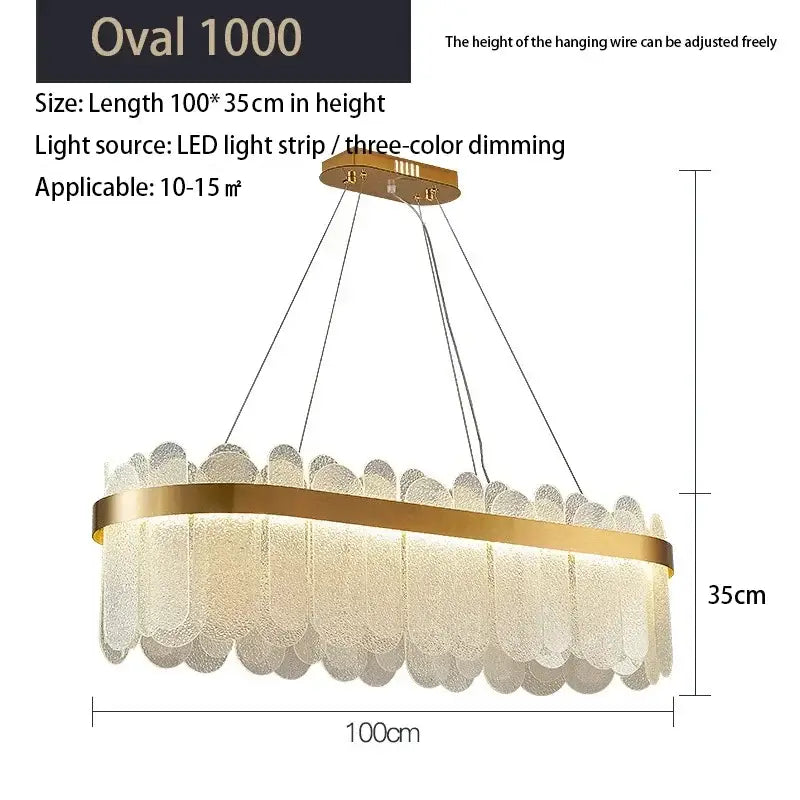 Modern gold cloud decorbites crystal led chandelier with oval 1000 gold frame and textured glass panels for living room