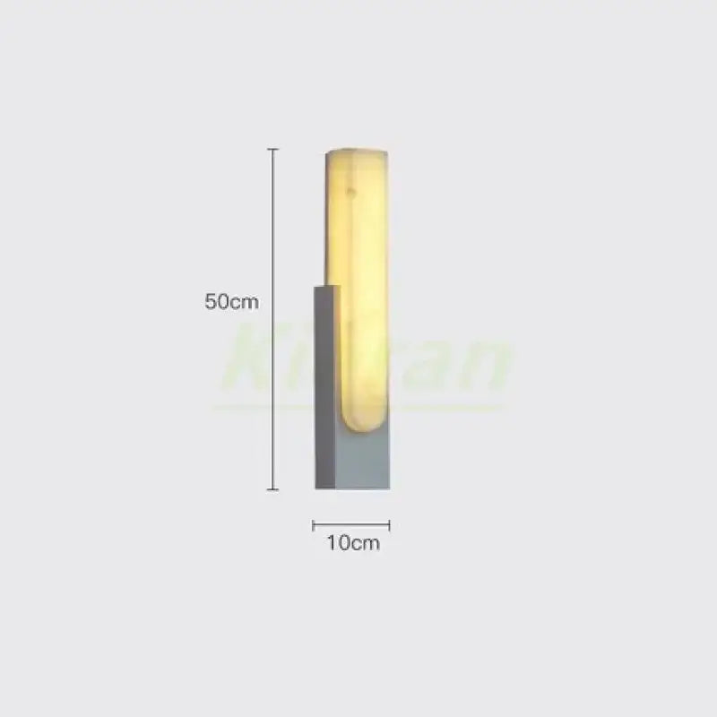 Modern gold cloud stone led wall light with a sleek rectangular warm yellow panel on a matte gray base for bedroom decorbites cloud stone
