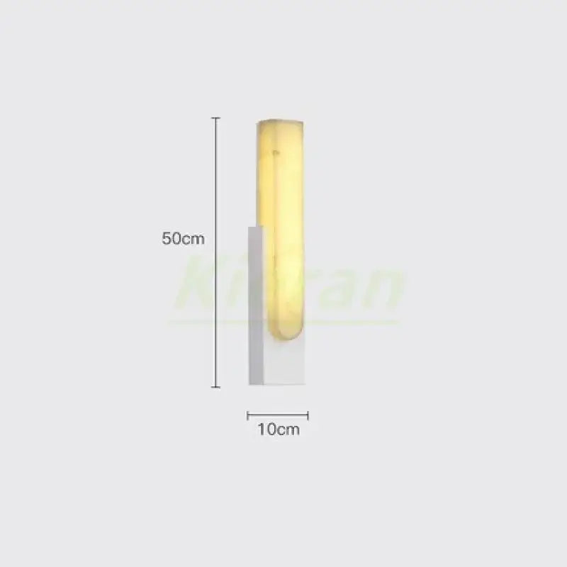 Modern gold cloud stone led wall light with matte white rectangular base and warm yellow glass cylinder for bedroom decorbites cloud stone
