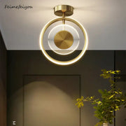 Modern gold concentric led ceiling light with a brushed metal disc by decorbites led ceiling for living room decor