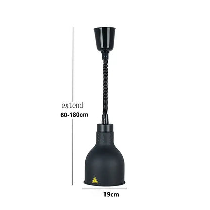 Black industrial-style pendant light heat lamp with flexible gooseneck and adjustable height 250w electric heat