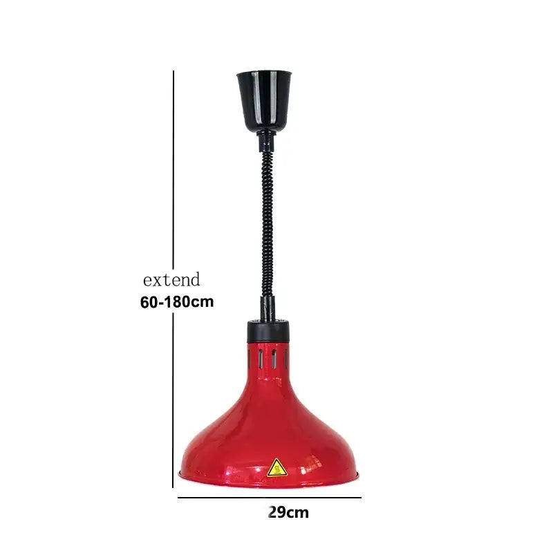 Modern gold and copper bell 250w electric heat lamp pendant light with red industrial heat lamp and black flexible gooseneck