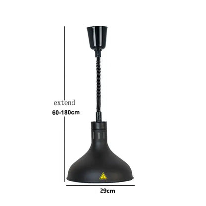 Black industrial-style heat lamp with flexible gooseneck and adjustable height for modern gold copper 250w electric heat pendant light