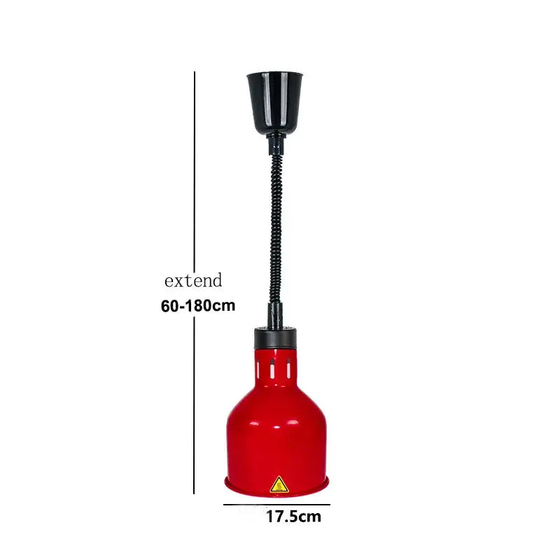 Modern gold and copper bell 250w electric heat lamp pendant light with red industrial heat lamp and adjustable gooseneck