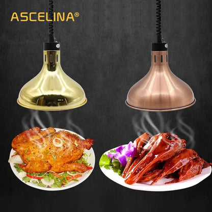 Modern gold and copper bell 250w electric heat lamp kitchen pendant light with sleek bell-shaped ascelina design